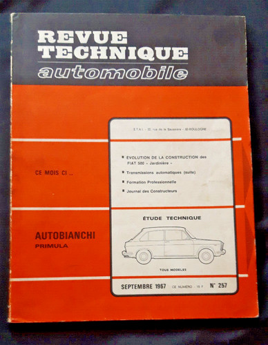 Revue technique autobianchi - technique,