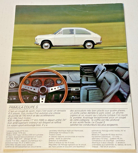 Feuillet vente autobianchi - feuillet,